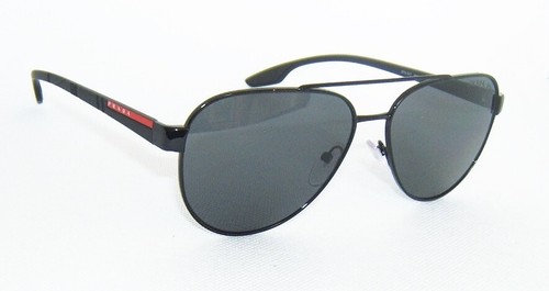 PRADA LINEA ROSSA PS 54TS 1AB5Z1 BLACK GREY POLARIZED PILOT SUNGLASSES - Picture 4 of 6