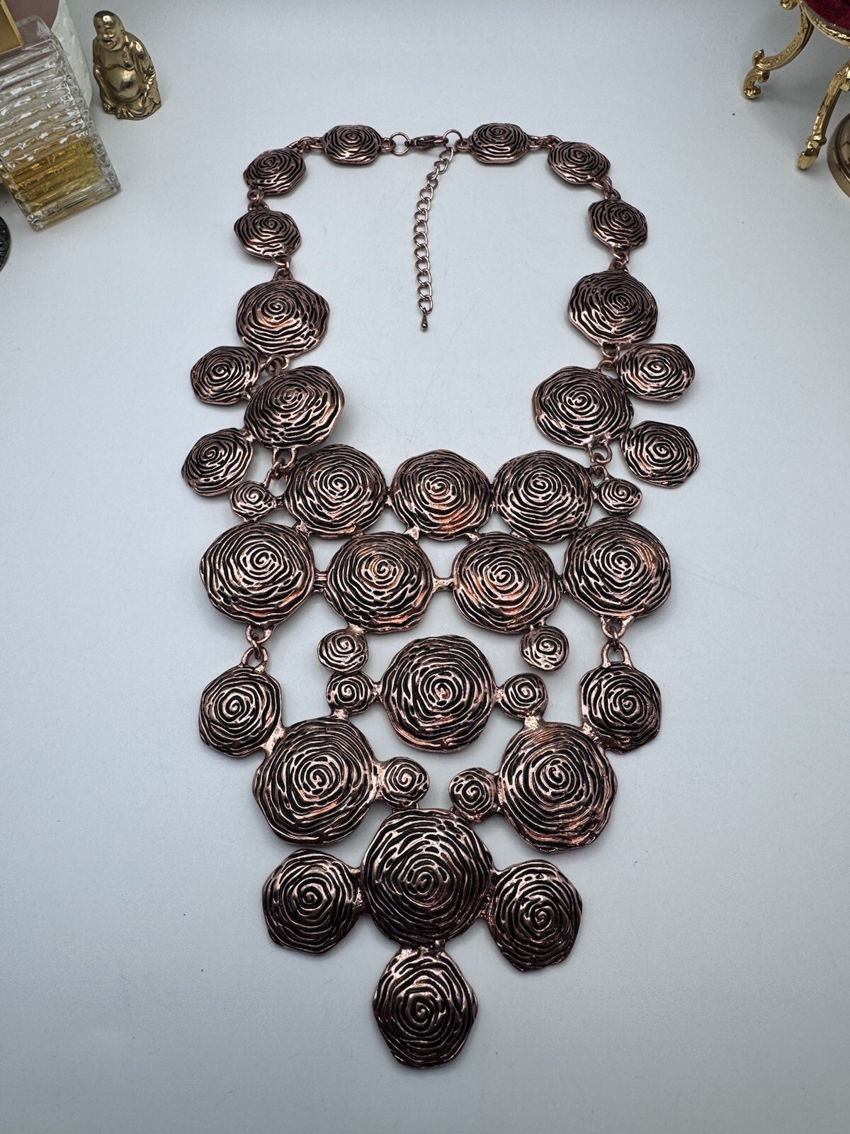 Gorgeous Statement Bib Style Copper Necklace- Wid… - image 7