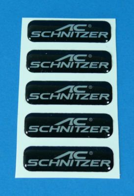 5 Stück AC Schnitzer Emblem Vitro schwarz ca. 40x11mm