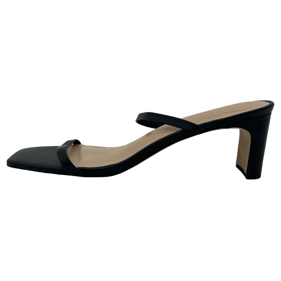 FARYL by Farylrobin Analisa Leather Heels Sandal Black 1898 Womens Shoes Size 14 - Image 2 of 4