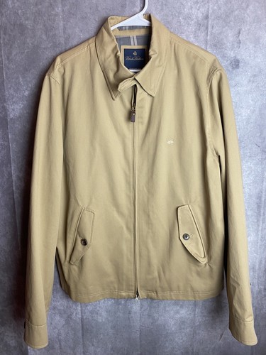 Brooks Brothers Stretch Cotton Twill Bomber Jacket Men’s L Beige NEW