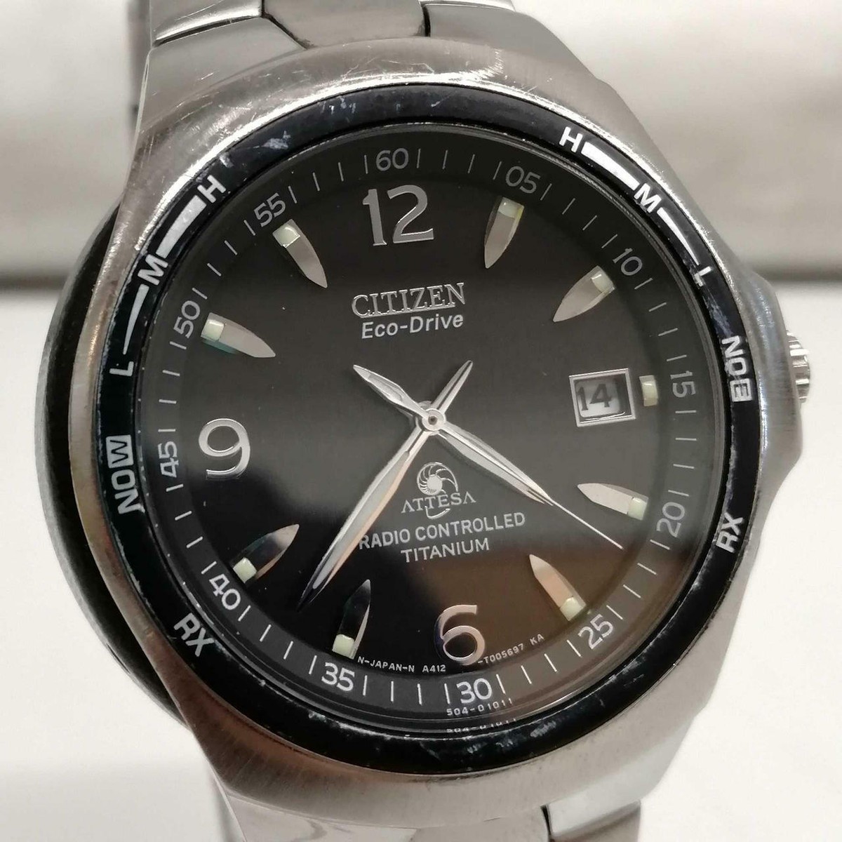 Citizen Attesa Eco-Drive A412-T003265Y Black Dial Men's Citizen Attesa Eco-Drive A412-T003265Y Black Dial Men's