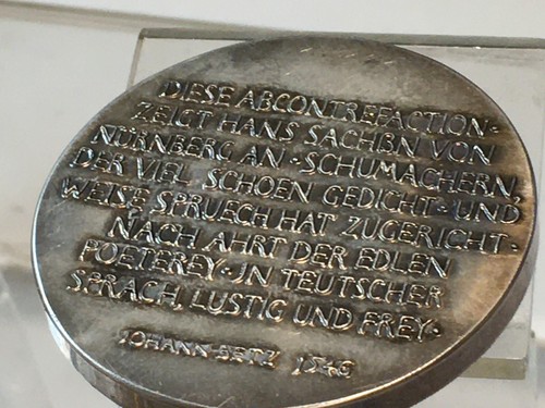 1976 NÜRNBERG HANS SACHS MEDAILLEN SILBER ENTWURF VEROI PRÄGUNG BAMBERGER - Bild 10 von 15