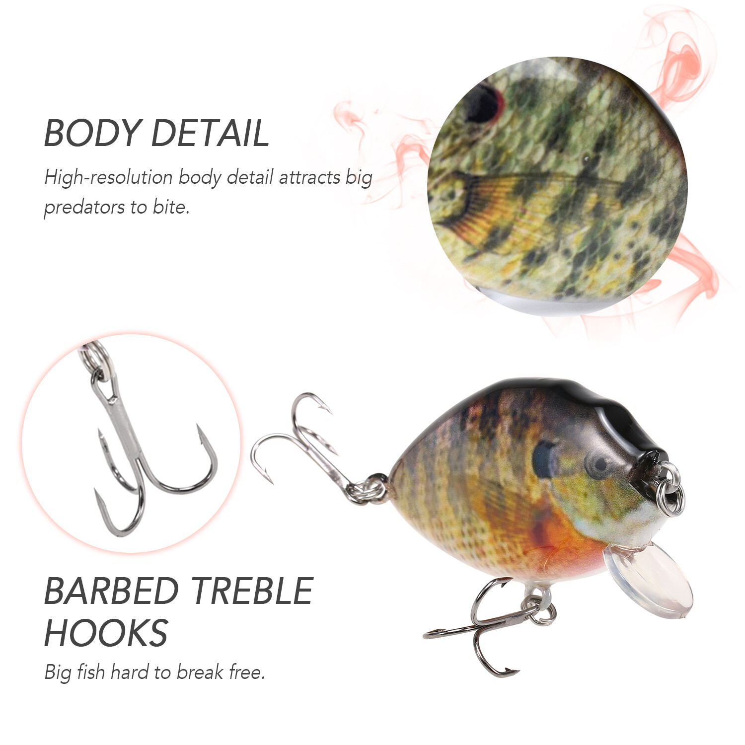 Lixada 6cm 15g 5PCS Fishing Lures With Barbed Treble Hooks Fishing Accessories - Image 3