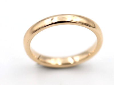 Genuine Custom Made Solid 10ct Rose Gold 3mm Comfort Fit Wedding Band Size O