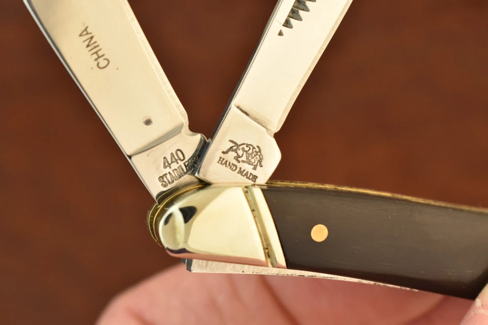 CUCHILLO BULLDOG BRAND INTERNATIONAL BLUACK CUERNO DE BÚFALO GENUINO CACAHUETE (21812) Foto 4 de 4