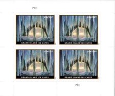 Grand Island Ice Caves Priority Mail Express stamp --  4 x $26.35 = $105.40