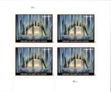 Grand Island Ice Caves Priority Mail Express stamp --  4 x $26.35 = $105.40