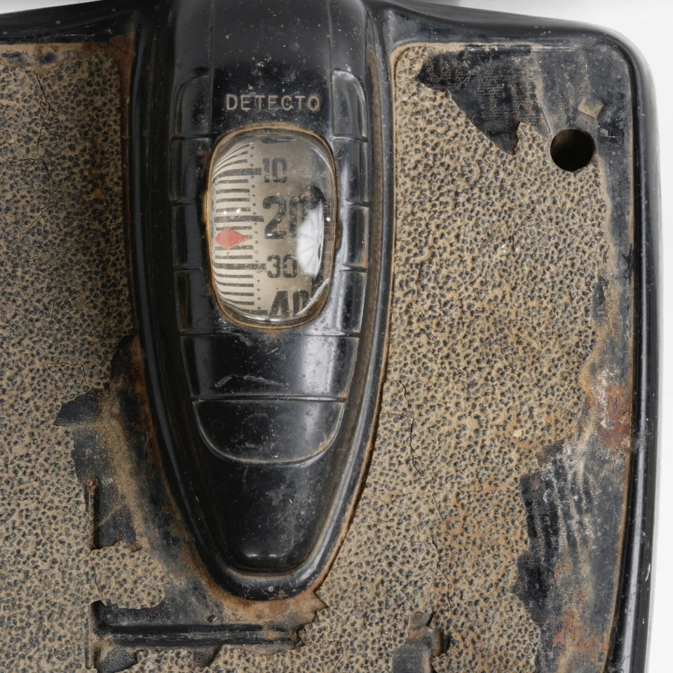 Báscula de baño vintage Detecto Mid-Century Art Deco esfera burbuja cromada negra Foto 3 de 4