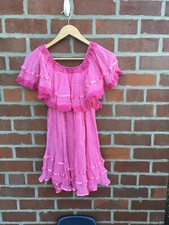 Jen’s Pirate tunic mini dress Hot Pink Round Neck Off The Should Beautiful!!