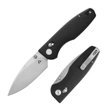 CMB Predator Folding Knife Black Micarta Handle 14C28N Plain Edge CMB-08BW