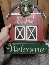 Cute Rustic Barn Christmas WELCOME Sign