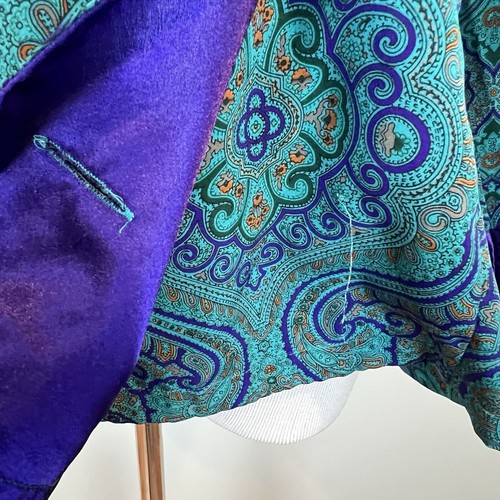 Vtg Victoria’s Secret Gold Label Pajama Set Green Purple Paisley Size XS - Picture 4 of 19