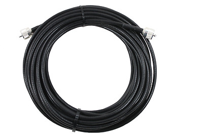 Davis RF RG-8X jumper, 75 FT with PL-259 connectors for HAM and CB, MADE IN USA!