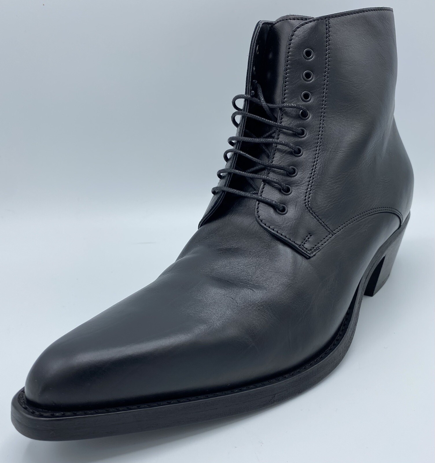 Stivali Saint Laurent in pelle nera Riverside da $1.200 taglia US 8 Made in Italy