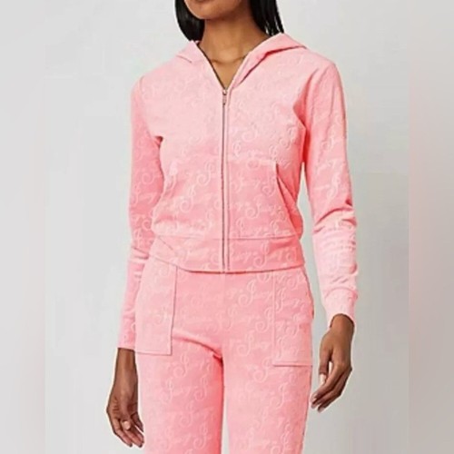 Juicy Couture Women's Light Pink Velour Track Suit Hoodie Pants Y2K Plus Sz 1X - Picture 2 of 11