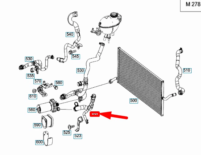 W212 outlet water pump
