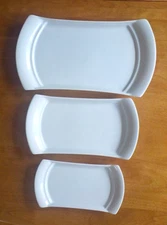 * bergHOFF Pieter Stockmans Set of 3 Rectangular Porcelain Serving Trays Belgium