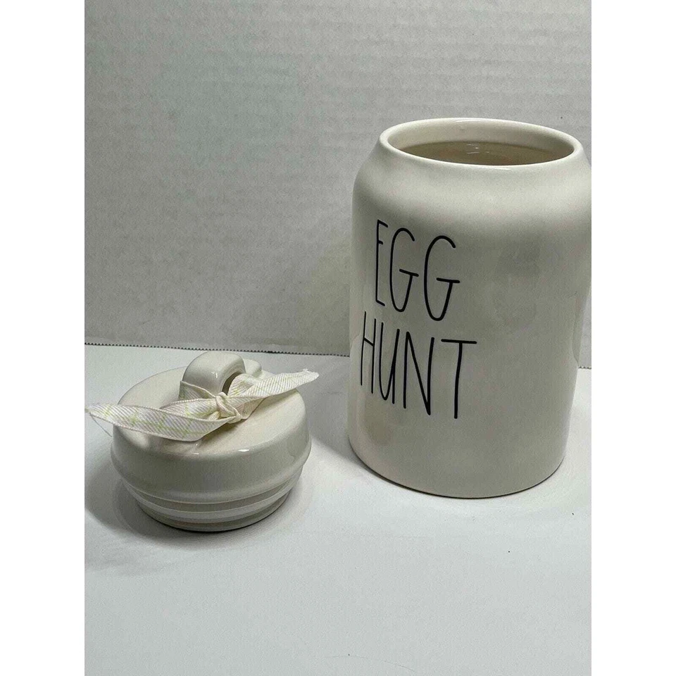 Rae Dunn EGG HUNT LL Easter Spring Canister Cookie Jar Home Decor Magenta NEW 8" Foto 4 de 4