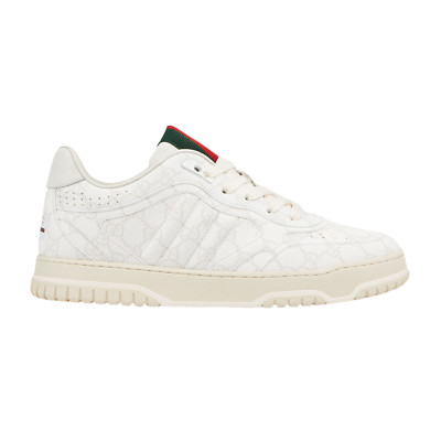 GUCCI Re-Web $1150 Men's Beige And White GG Canvas Sneakers New And Authentic