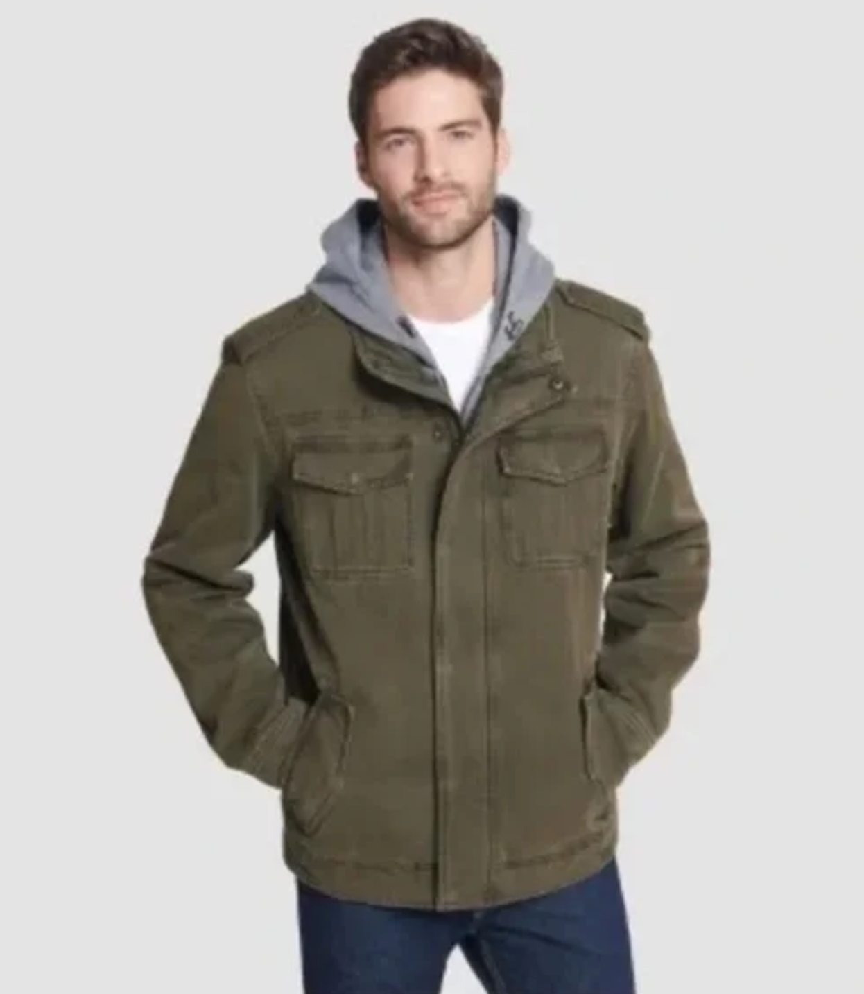 NWT Levi's Mens Cotton Sherpa Lined Military Jacket with Hood size