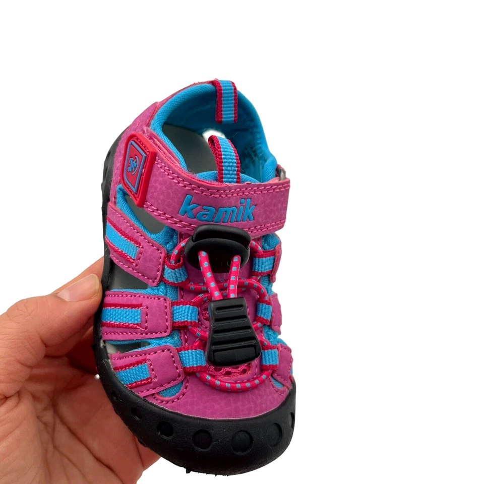 Sandalias deportivas Kamik para bebés bebés niñas talla 5 rosa azul claro zapatos sin cordones para el agua Foto 4 de 4