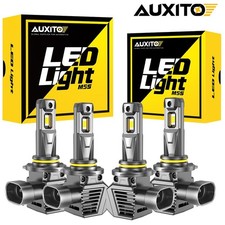 9005 9006 LED Headlights Kit Combo Bulbs 6500K High Low Beam Super White Bright