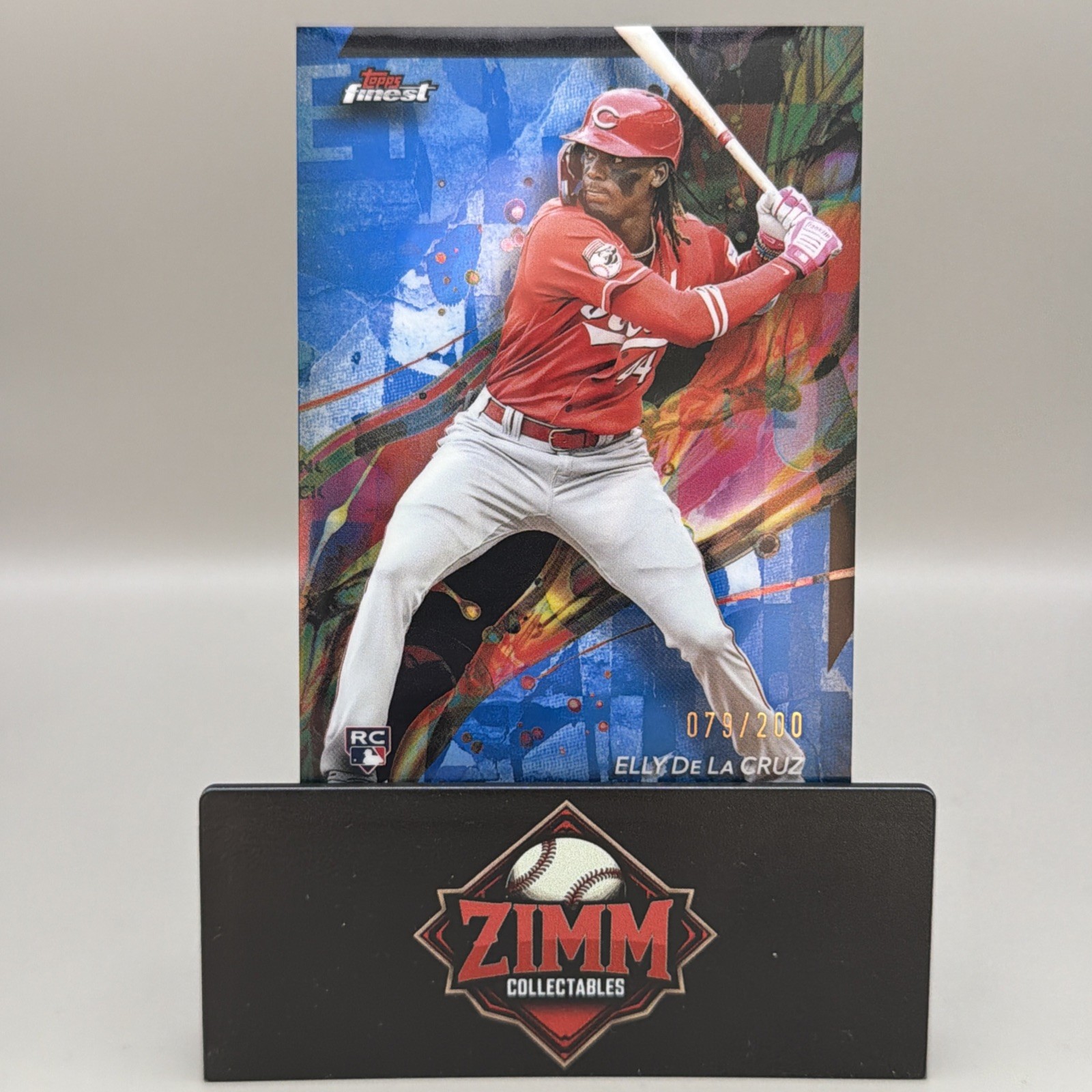 2024 Topps Finest - Common Elly De La Cruz #64 Blue Refractor /200 (RC)