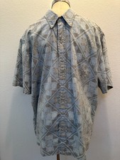 Vintage 90  s Reyn Spooner Hawaiian Shirt Quilt Print Geometrical Classic XL Nice