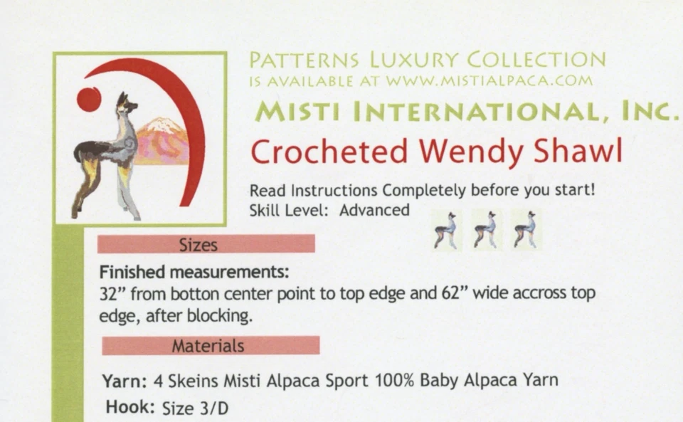 Mantón Wendy de ganchillo Misti Alpaca patrón #601 Foto 2 de 3