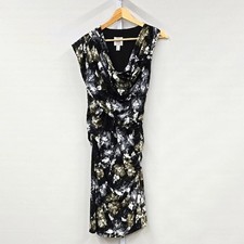 Suzi Chin for Maggy Boutique Abstract Print Cowl Neck Ruched Sheath Dress 6
