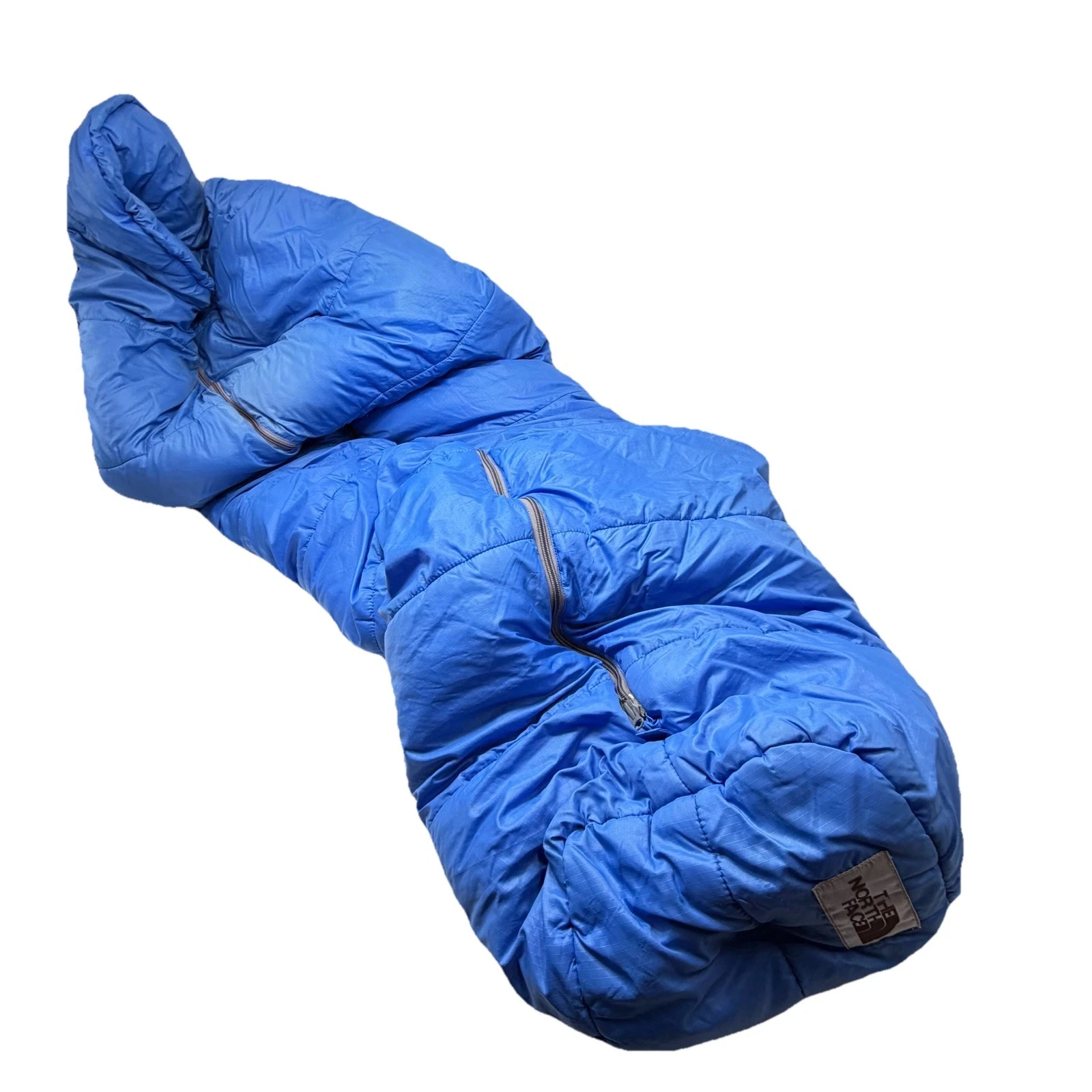 Vintage The North Face Brown Label Zip Mummy Sleeping Bag Blue 70” Polyester
