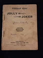 Antique Wehman Bros. Jolly Joker Book New york Jokes Puns Pocket Book