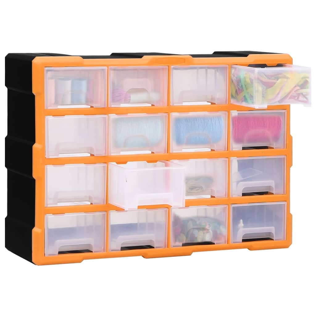 Mobile Contenitore Industriale 16 Cassetti Medi - 52x16x37 cm Parete - 2