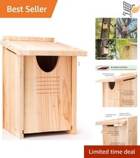 Large Cedar Owl House Weatherproof Nesting Box for Screech Owls and More