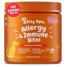 Zesty Paws Dog Allergy Relief Chews, Probiotics for Itchy Skin  Ears, 90ct