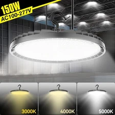 150W UFO LED High Bay Light 3000-5000K Dimmable Fixture Warehouse Lighting /Plug
