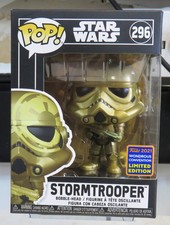 Funko Pop! Star Wars! Storm Trooper #296, Gold, 2021 Funko Wonder Con Sticker