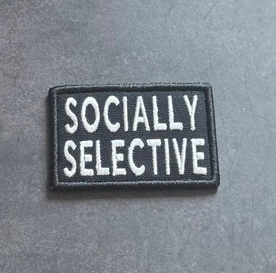 Socially Selective Introvert Funny Morale Patch, 2x3'' | VELCRO  Brand fastener