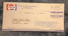 Pepsi - Cola Company Checks One 1991 Mint