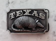1979 Bergamot Brass Works TEXAS ARMADILLO Belt Buckle S145