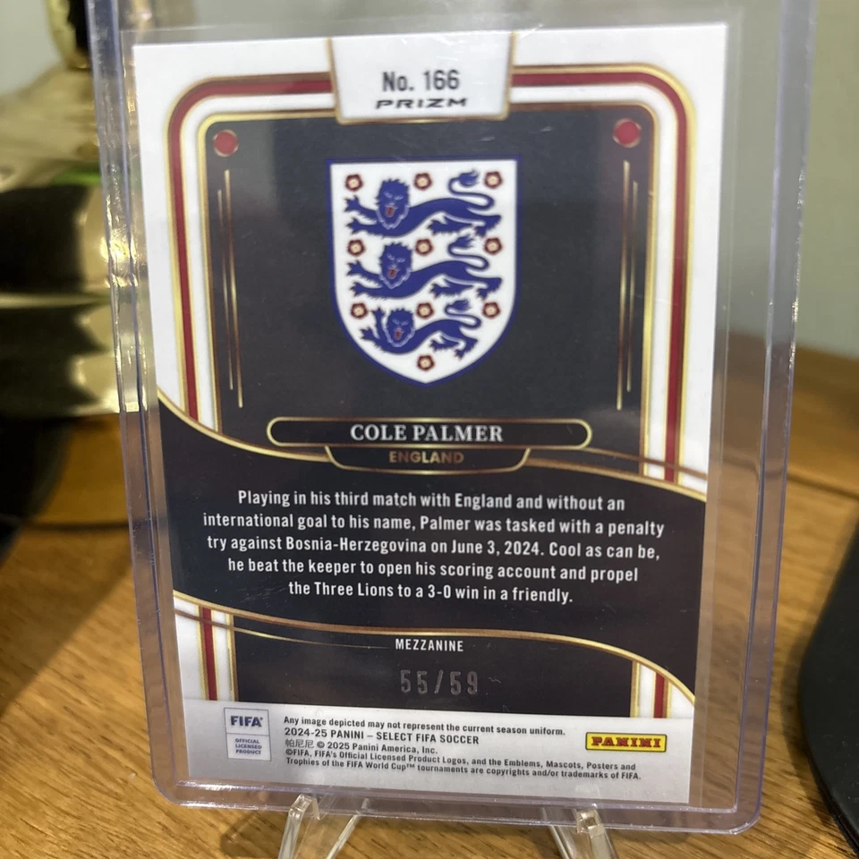 Cole Palmer England / Chelsea Panini FIFA Select 2024-2025 Red Wave /59 - Image 2 of 2