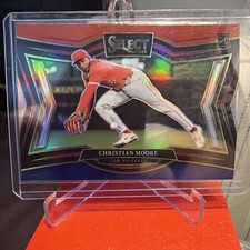 2025 Panini Select CHRISTIAN MOORE RC Diamond Level SSP Red/Blue #11/99 Angels
