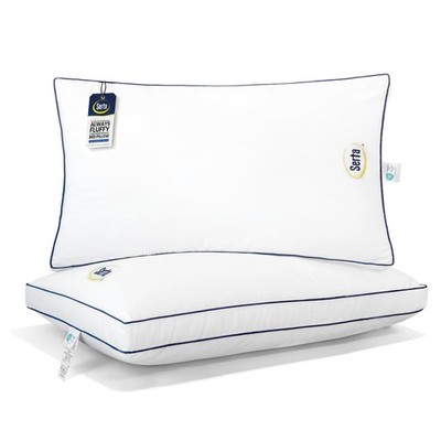 Serta Hotel Collection Bed Pillows King Size Set of 2, King(Pack 2), White