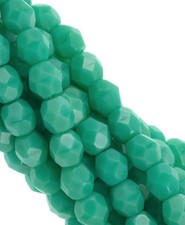 4mm Green Turquoise Czech Faceted Firepolish Glass Beads 50 