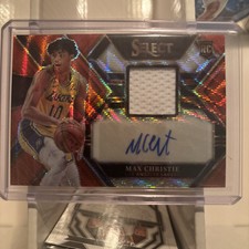 2022-23 Select Max Christie Asia Red Wave Prizm Rookie RC Jersey Auto #RJA-MAX