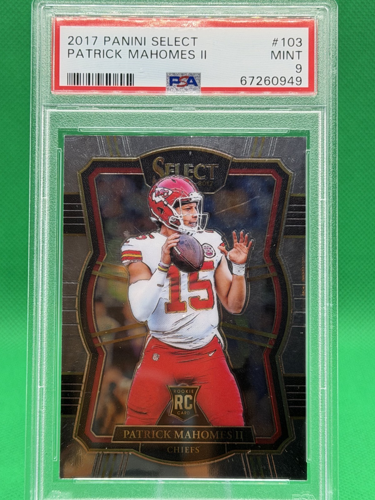 2017 PANINI SELECT #103 PATRICK MAHOMES II ROOKIE RC PSA 9
