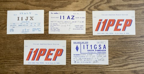 Italy - Rome (Roma), Milano, Catania Sicily QSL Cards  1960s Lot of 5