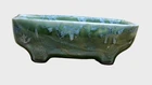 vintage McCoy MCM #323 green glazed drip finish pottery planter 8"