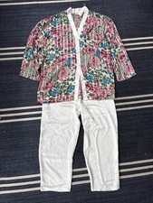 Vintage Victorias Secret Silk Pajamas Set LARGE Ivory Luxury Loungewear 90s
